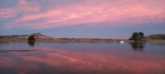 the evening sunset view